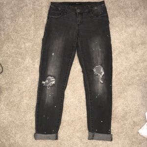 Black ripped pants